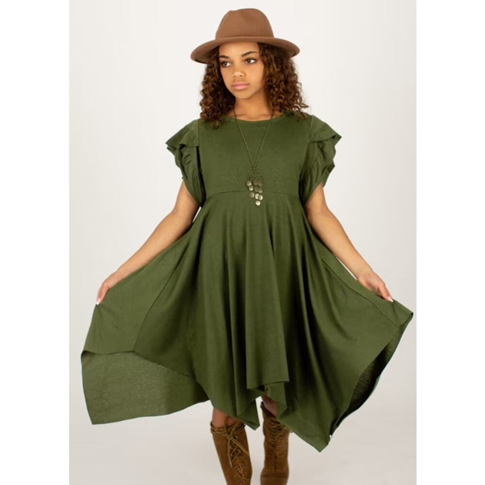 Joyfolie Mia Joy Milana Dress in Olive Girl’s Size 10